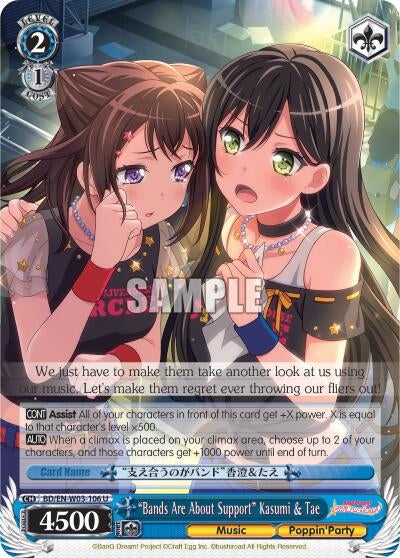 ’Bands Are About Support’ Kasumi & Tae (3106) [BD/EN-W03] - Weiss Schwarz Single