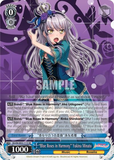 ’Blue Roses in Harmony’ Yukina Minato (SR) (3111) [BD/EN-W03] - Weiss Schwarz Single