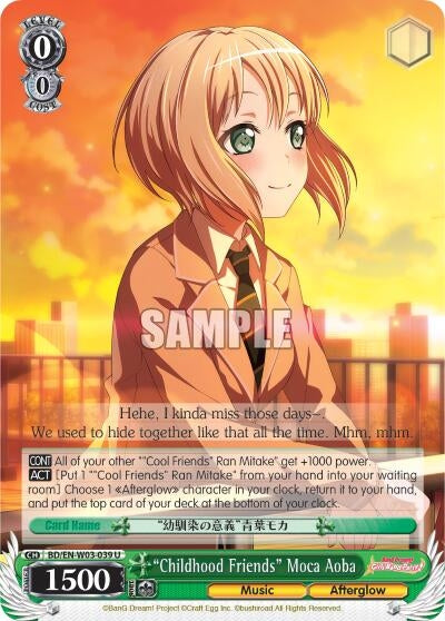 ’Childhood Friends’ Moca Aoba (3039) [BD/EN-W03] - Weiss Schwarz Single