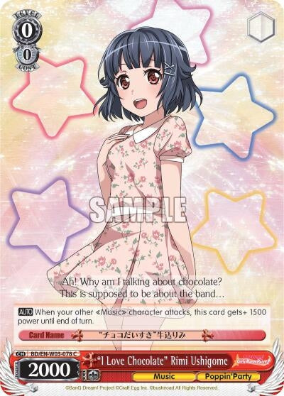 ’I Love Chocolate’ Rimi Ushigome (3078) [BD/EN-W03] - Weiss Schwarz Single