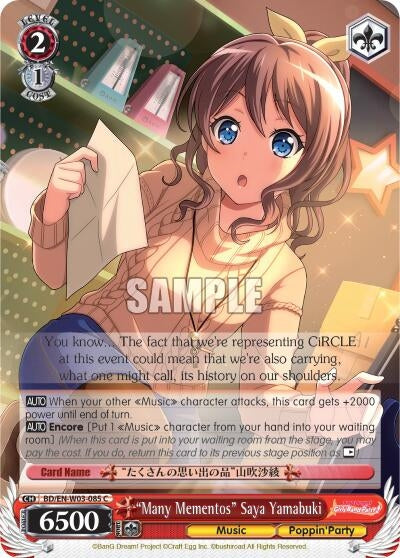 ’Many Mementos’ Saya Yamabuki (3085) [BD/EN-W03] - Weiss Schwarz Single