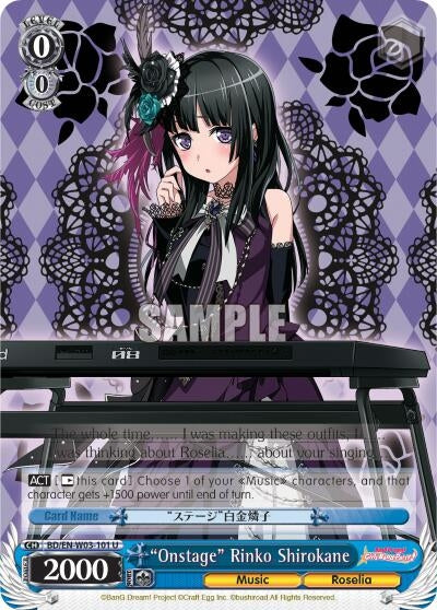 ’Onstage’ Rinko Shirokane (3101) [BD/EN-W03] - Weiss Schwarz Single