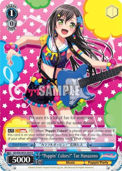 ’Poppin’Colors!’ Tae Hanazono (3094) [BD/EN-W03] - Weiss Schwarz Single