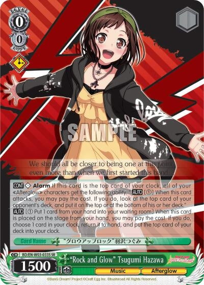 ’Rock and Glow’ Tsugumi Hazawa (SR) (3033) [BD/EN-W03] - Weiss Schwarz Single