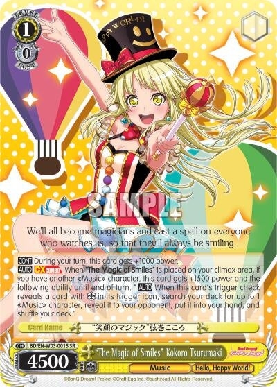 ’The Magic of Smiles’ Kokoro Tsurumaki (SR) (3001) [BD/EN-W03] - Weiss Schwarz Single