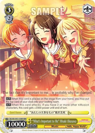 ’What’s Important to Me’ Misaki Okusawa (RRR) (3008) [BD/EN-W03] - Weiss Schwarz Single