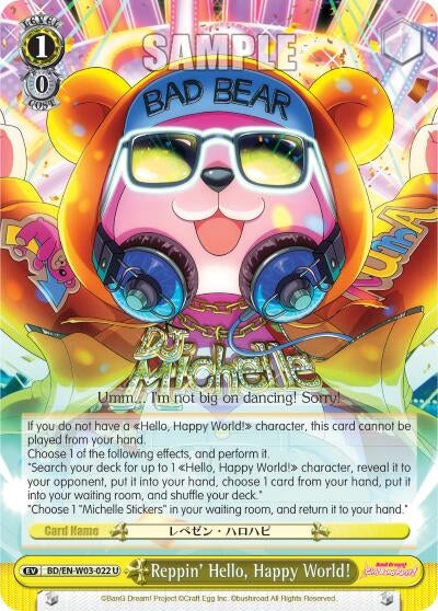 Reppin’ Hello Happy World! (3022) [BD/EN-W03] - Weiss Schwarz Single