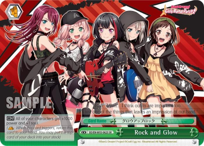 Rock and Glow (SR) (3062) [BD/EN-W03] - Weiss Schwarz Single