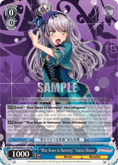 ’Blue Roses in Harmony’ Yukina Minato (HR) (3111) [BD/EN-W03] - Weiss Schwarz Single