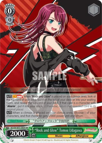 ’Rock and Glow’ Tomoe Udagawa (HR) (3040) [BD/EN-W03] - Weiss Schwarz Single
