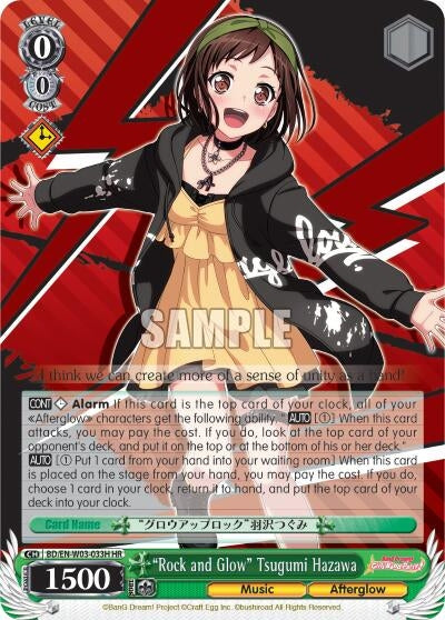 ’Rock and Glow’ Tsugumi Hazawa (HR) (3033) [BD/EN-W03] - Weiss Schwarz Single
