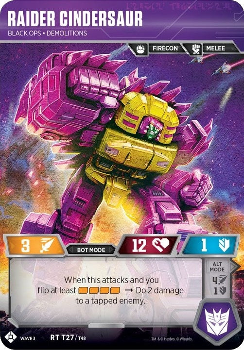 Raider Cindersaur - Black Ops Demolitions (27) [WFCS1] - Transformers TCG Single