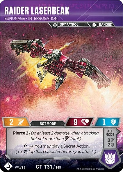 Raider Laserbeak - Espionage Interrogation (31) [WFCS1] - Transformers TCG Single