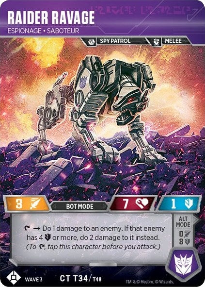 Raider Ravage - Espionage Saboteur (34) [WFCS1] - Transformers TCG Single