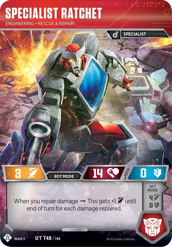 Specialist Ratchet - Engineering Rescue & Repair (48) [WFCS1] - Transformers TCG Single