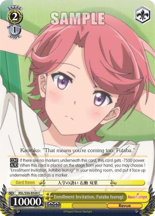 Enrollment Invitation Futaba Isurugi (56028) [RSL/S56] - Weiss Schwarz Single