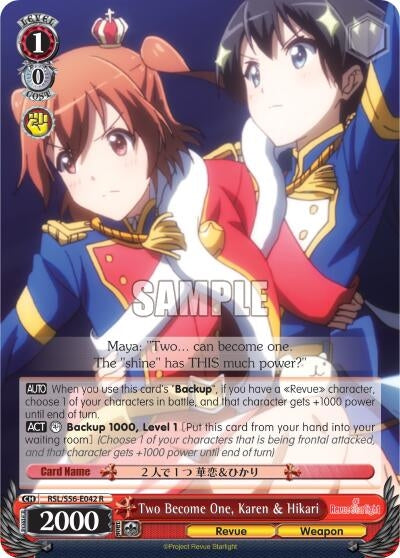 Two Become One Karen & Hikari (56042) [RSL/S56] - Weiss Schwarz Single