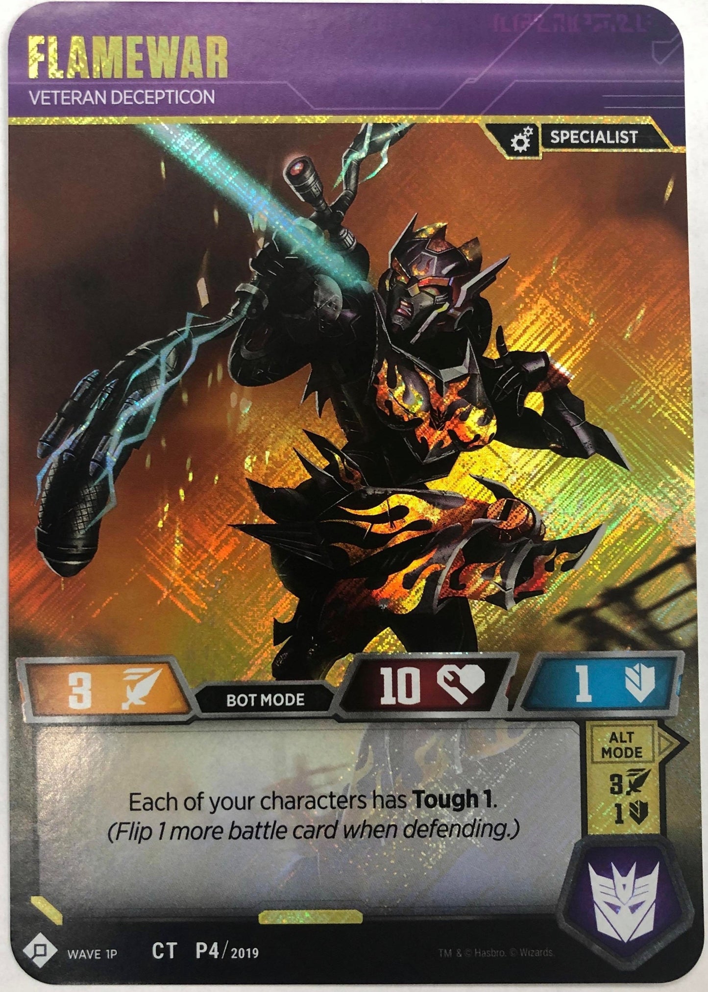 Flamewar - Veteran Decepticon (In-Store Play Gold Promo) (42019) [TP] - Transformers TCG Single