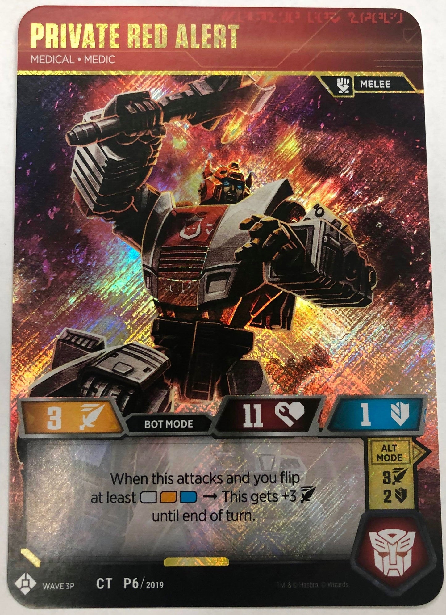 Private Red Alert - Medical Medic (In-Store Play Gold Promo) (62019) [TP] - Transformers TCG Single