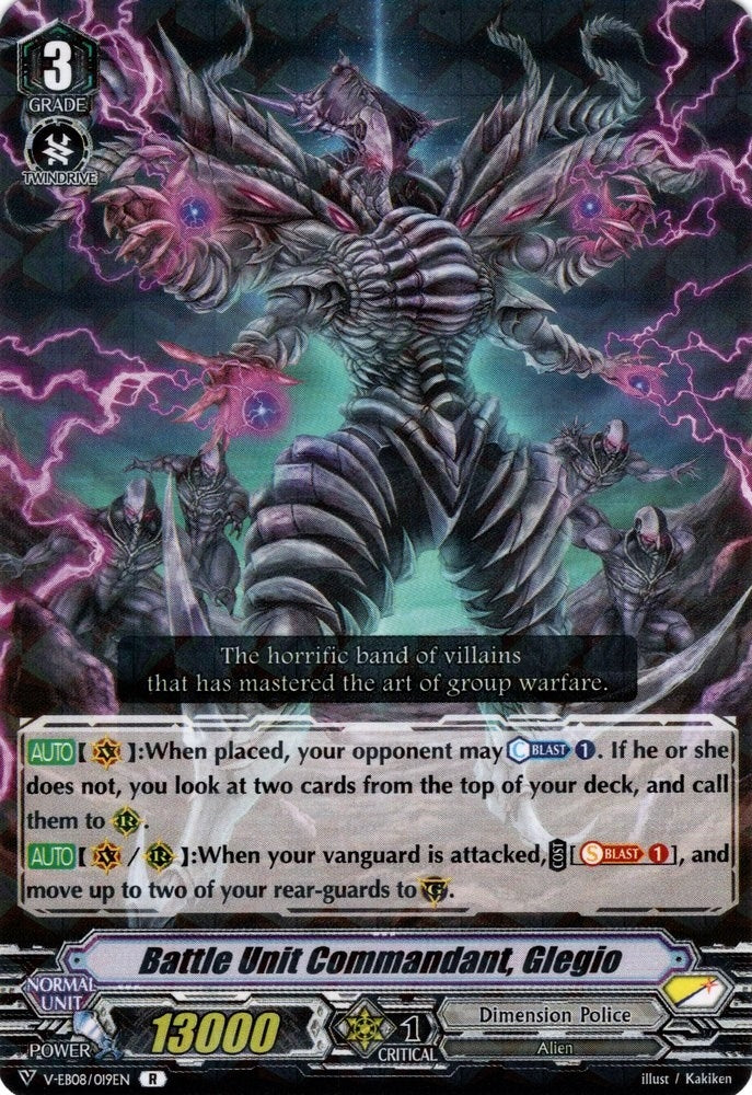 Battle Unit Commandant Glegio (8019) [V-EB08] - Cardfight Vanguard Single