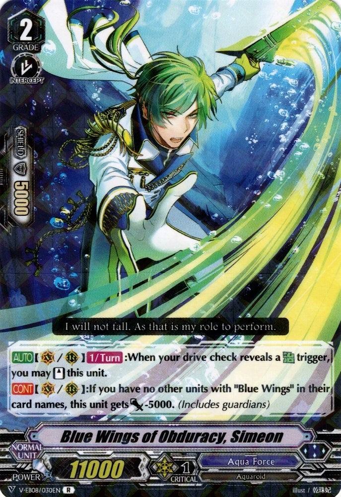 Blue Wings of Obduracy Simeon (8030) [V-EB08] - Cardfight Vanguard Single