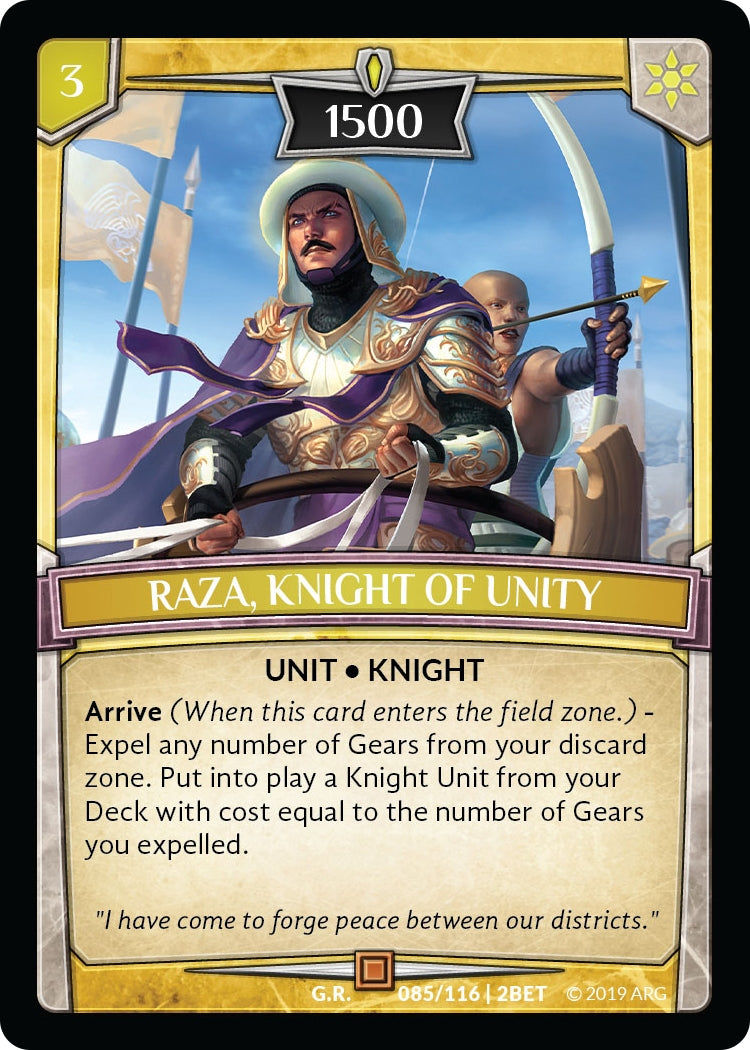 Raza Knight of Unity (85) [BET] - Argent Saga TCG Single