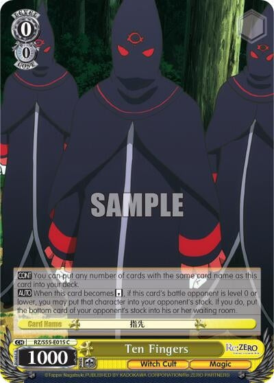 Ten Fingers (55015) [RZ/S55] - Weiss Schwarz Single