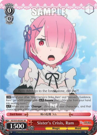 Sister’s Crisis Ram (SR) (55029) [RZ/S55] - Weiss Schwarz Single