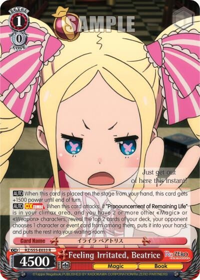 Feeling Irritated Beatrice (55033) [RZ/S55] - Weiss Schwarz Single