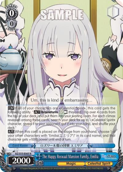 The Happy Roswaal Mansion Family Emilia (55065) [RZ/S55] - Weiss Schwarz Single