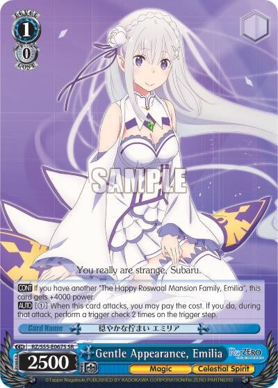 Gentle Appearance Emilia (SR) (55067) [RZ/S55] - Weiss Schwarz Single