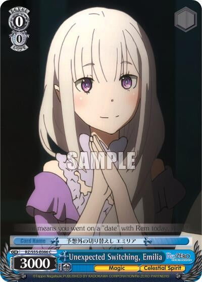 Unexpected Switching Emilia (55086) [RZ/S55] - Weiss Schwarz Single