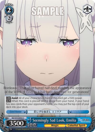 Seemingly Sad Look Emilia (55092) [RZ/S55] - Weiss Schwarz Single