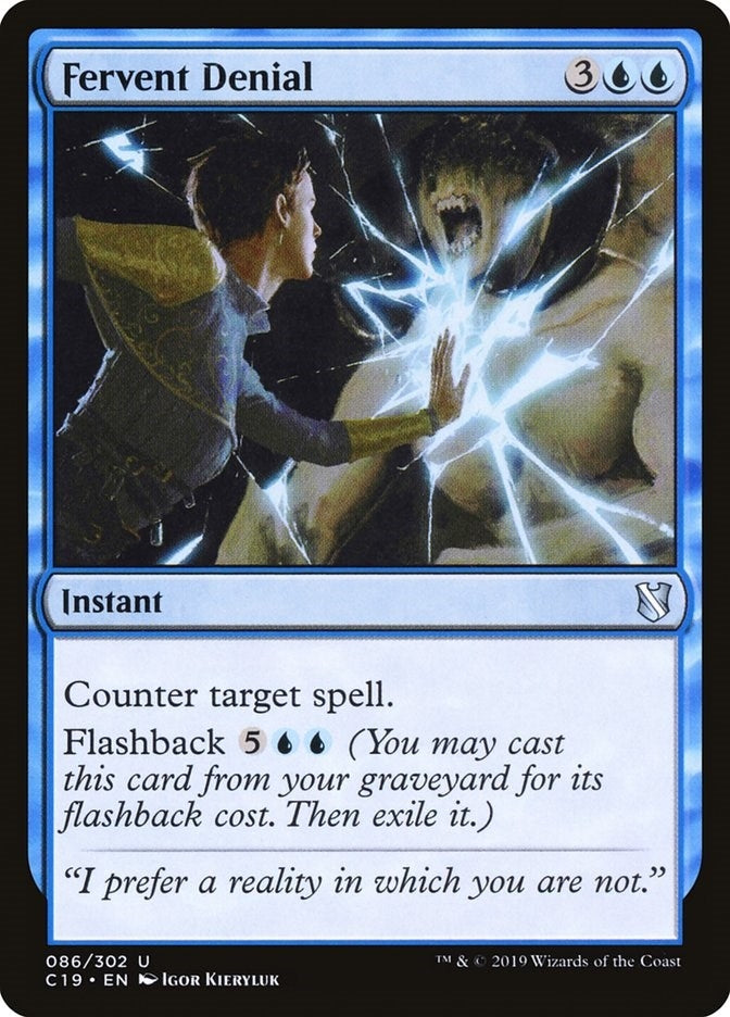 Fervent Denial (86) [C19] - MTG Single