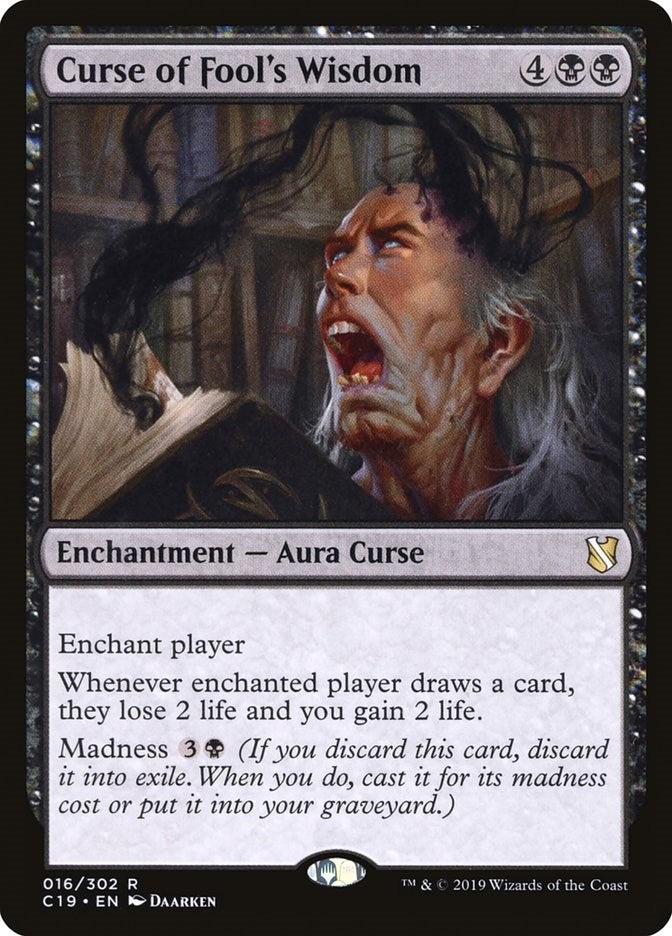 Curse of Fool’s Wisdom (16) [C19] - MTG Single