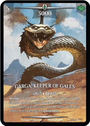 Garga Keeper of Gales (Full Art) (2019008) [PR] - Argent Saga TCG Single