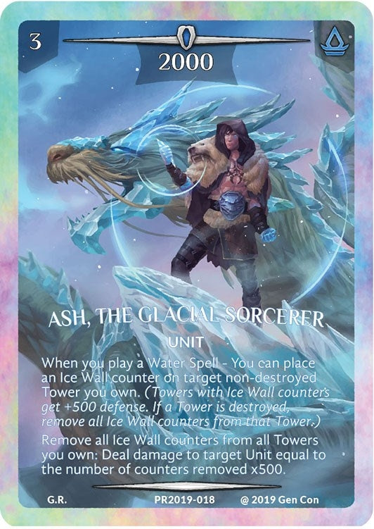 Ash the Glacial Sorcerer (Rainbow Metal) (2019018) [PR] - Argent Saga TCG Single