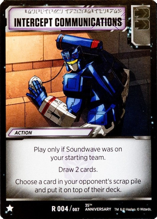 Intercept Communications (4) [BvS35] - Transformers TCG Single
