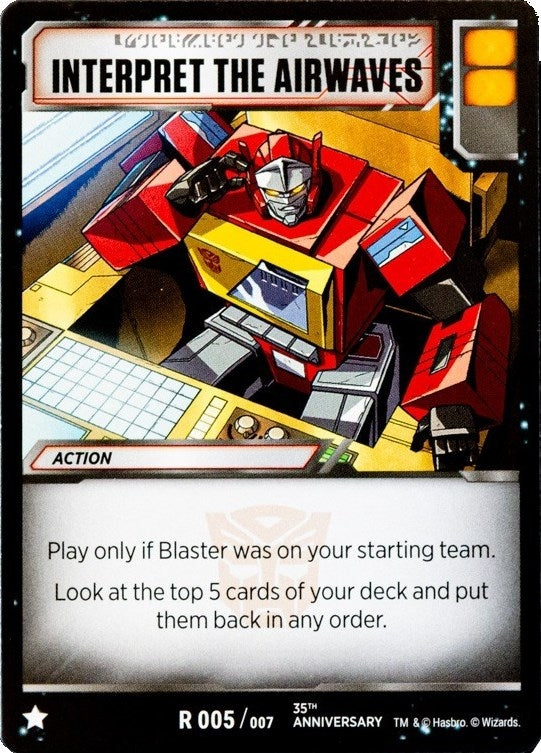 Interpret The Airwaves (5) [BvS35] - Transformers TCG Single