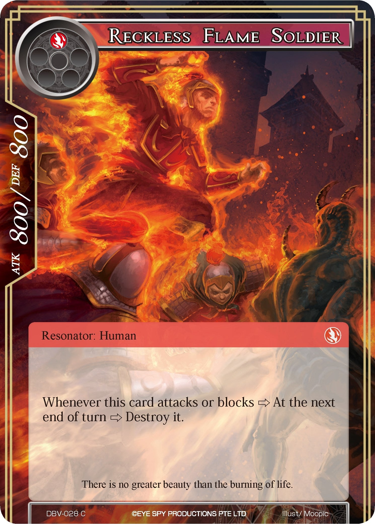 Reckless Flame Soldier (28) [DBV] - Force of Will Single