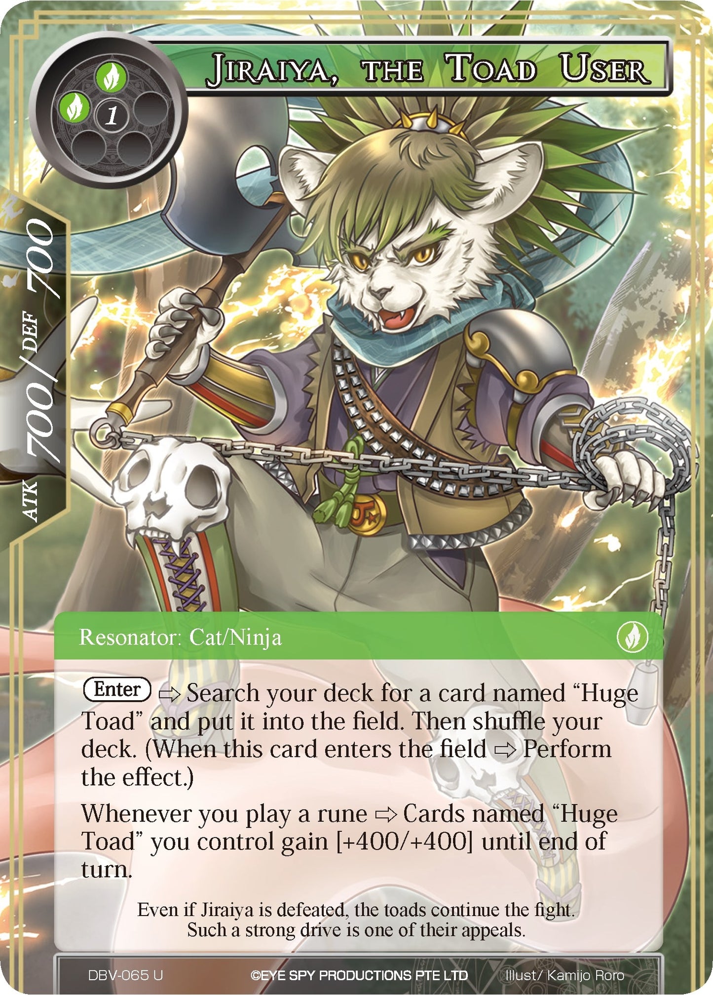 Jiraiya The Toad User (65) [DBV] - Force of Will Single