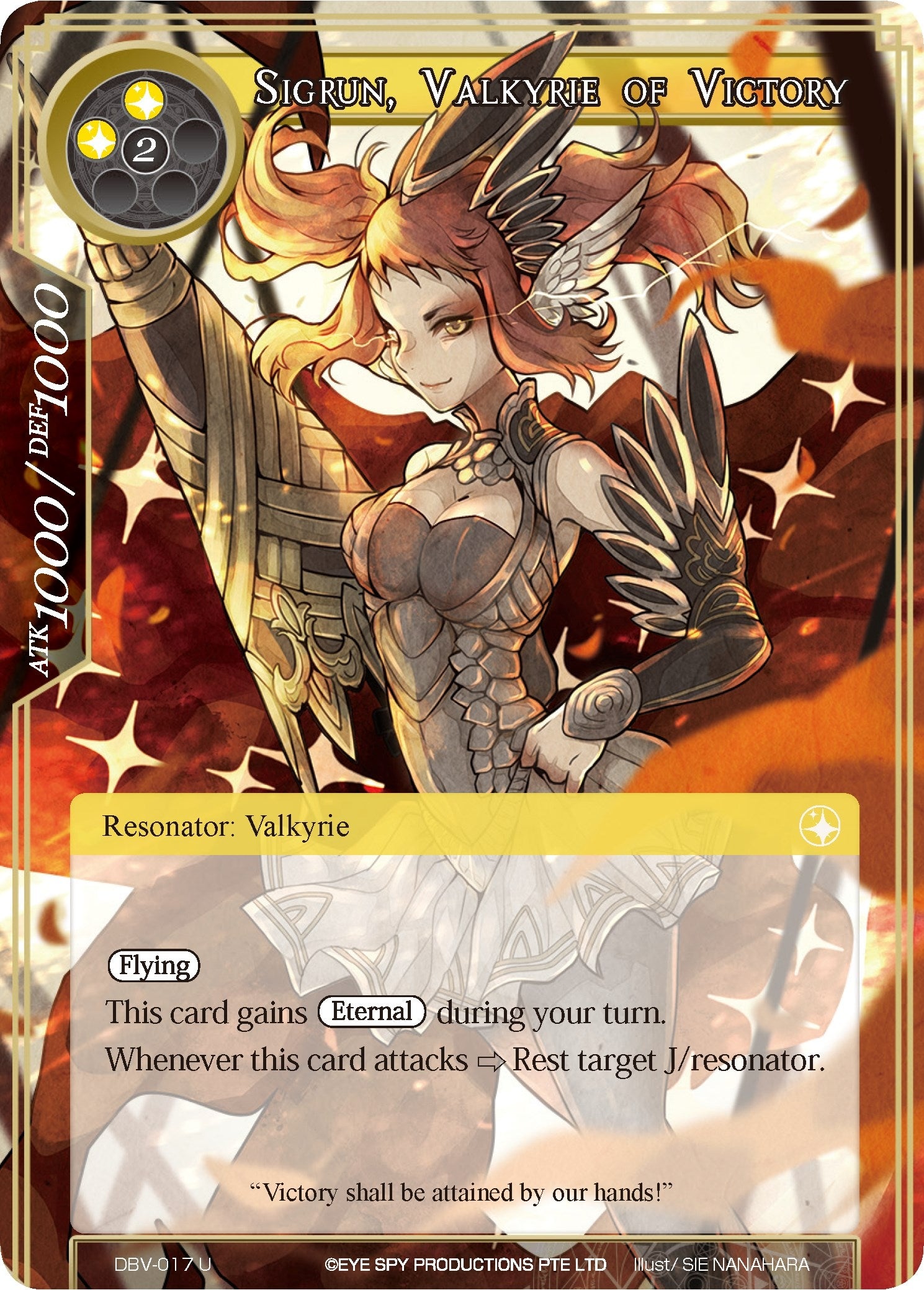 Sigrun Valkyrie of Victory (17) [DBV] - Force of Will Single