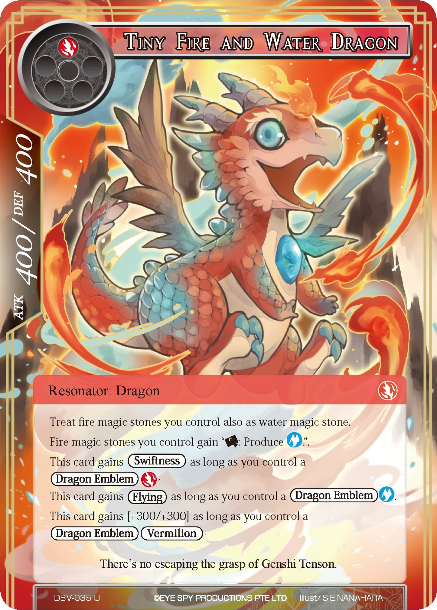 Tiny Fire and Water Dragon (35) [DBV] - Force of Will Single