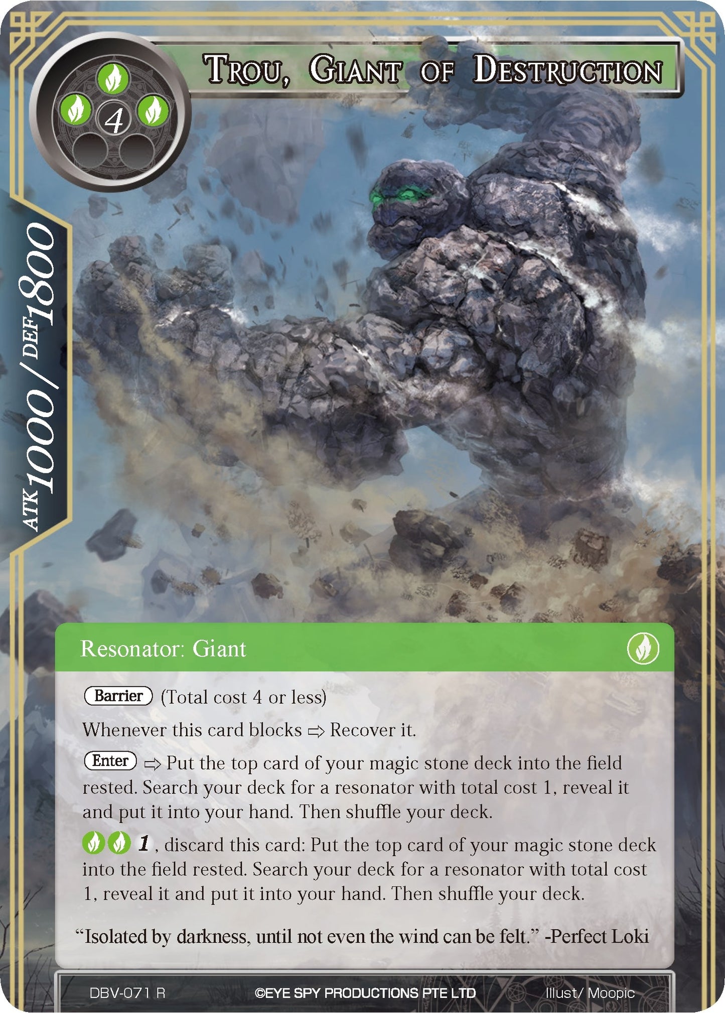 Trou Giant of Destruction (71) [DBV] - Force of Will Single