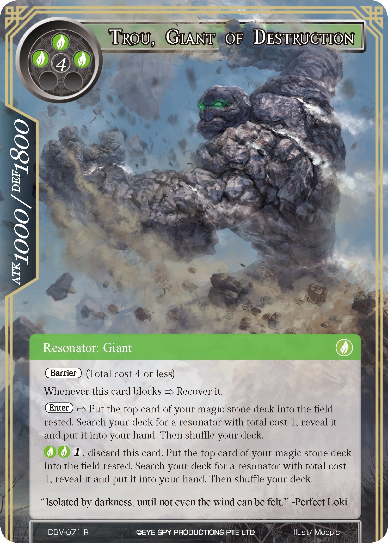 Trou Giant of Destruction (71) [DBV] - Force of Will Single
