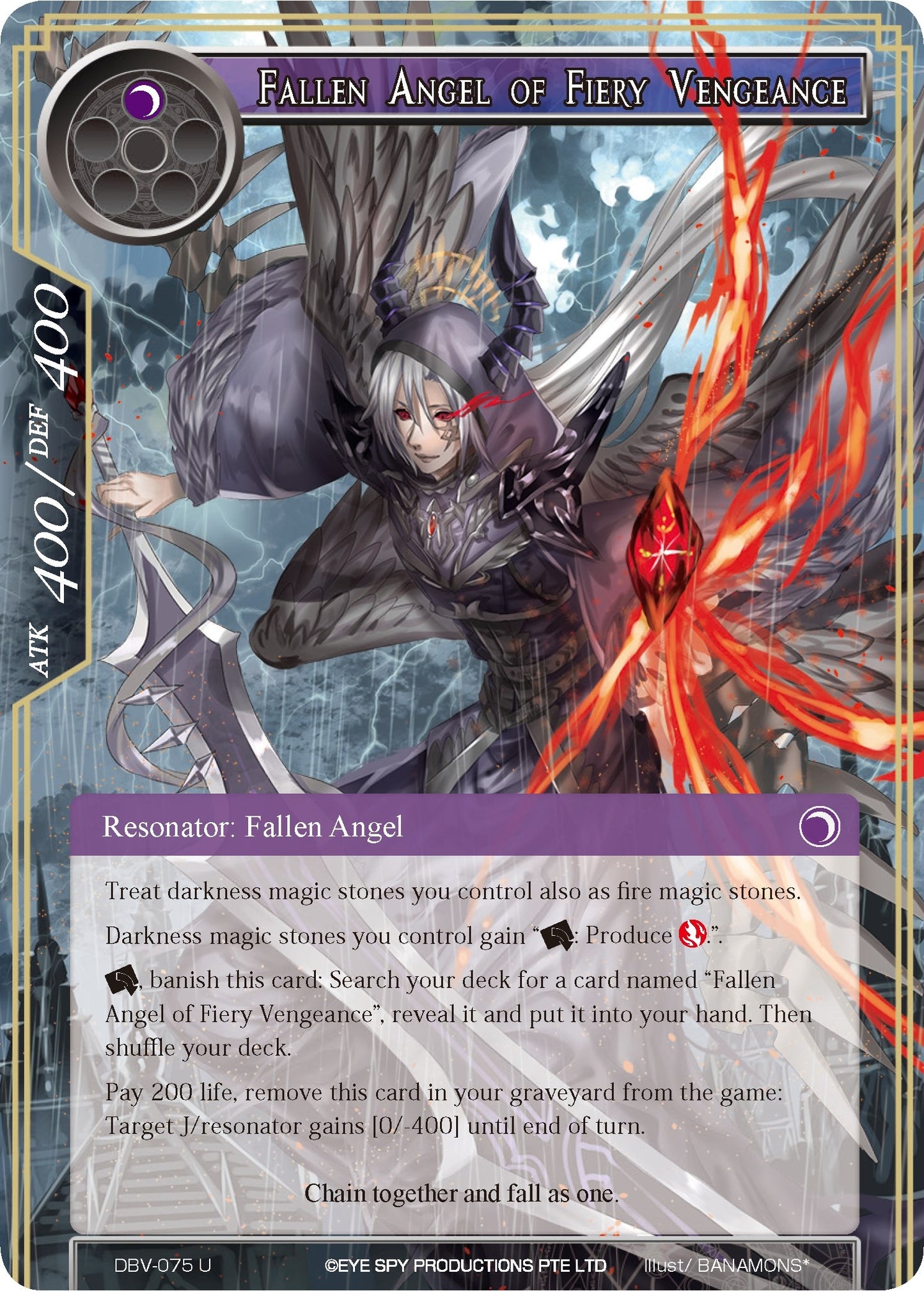 Fallen Angel of Fiery Vengeance (75) [DBV] - Force of Will Single