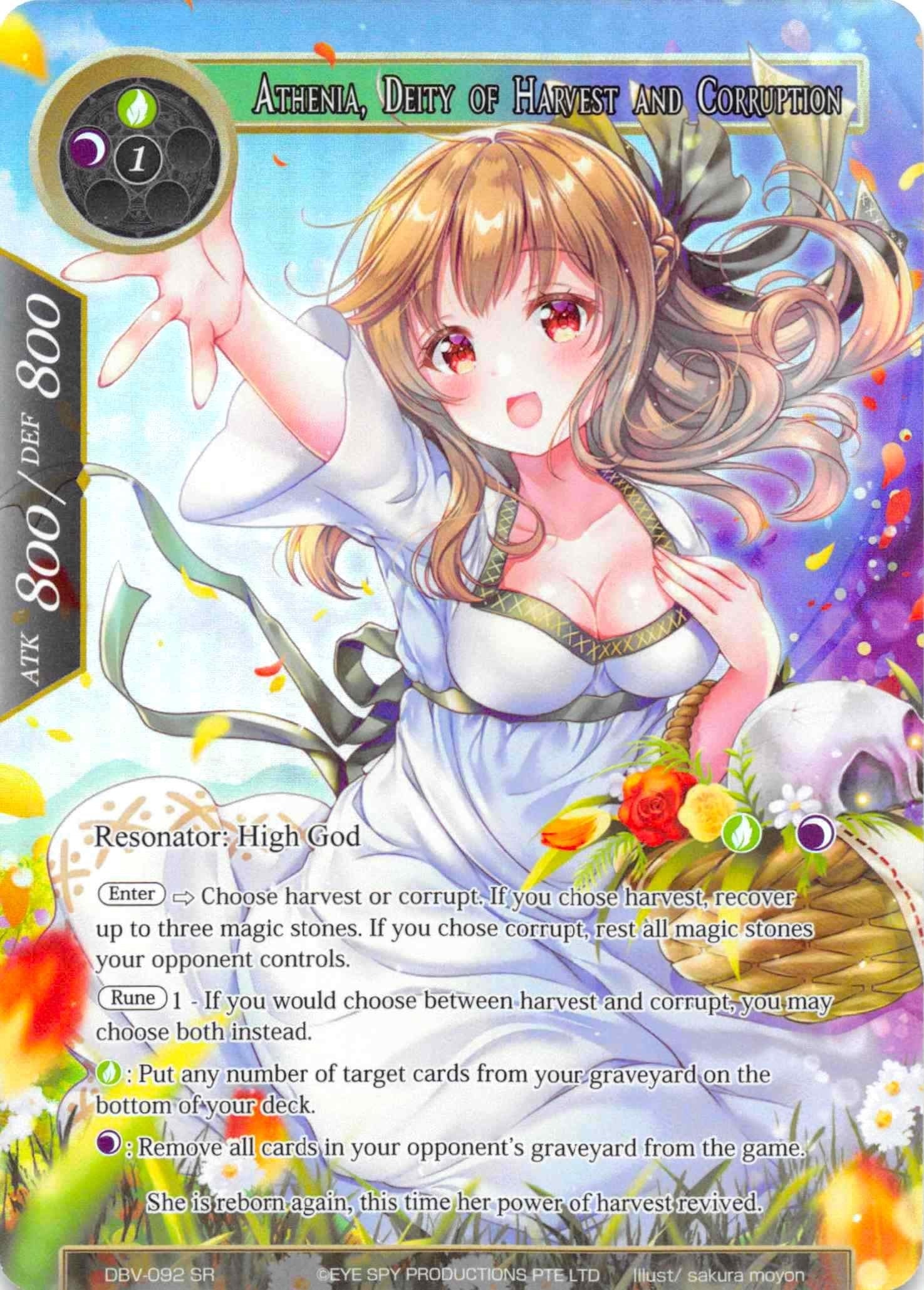 Athenia Deity of Harvest and Corruption (Full Art) (92) [DBV] - Force of Will Single