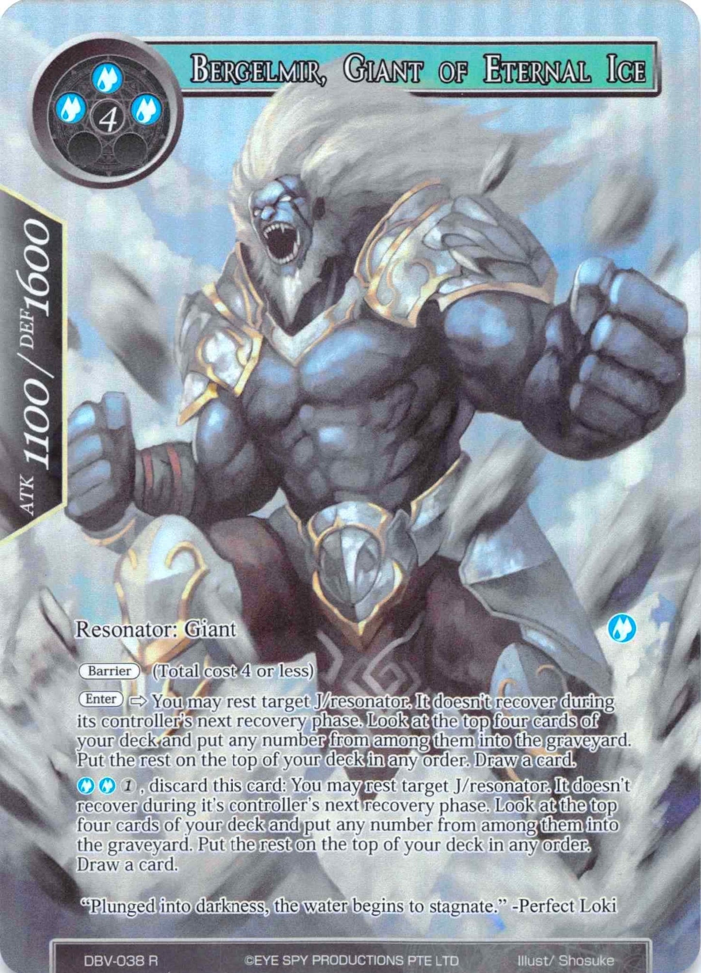 Bergelmir Giant of Eternal Ice (Full Art) (38) [DBV] - Force of Will Single