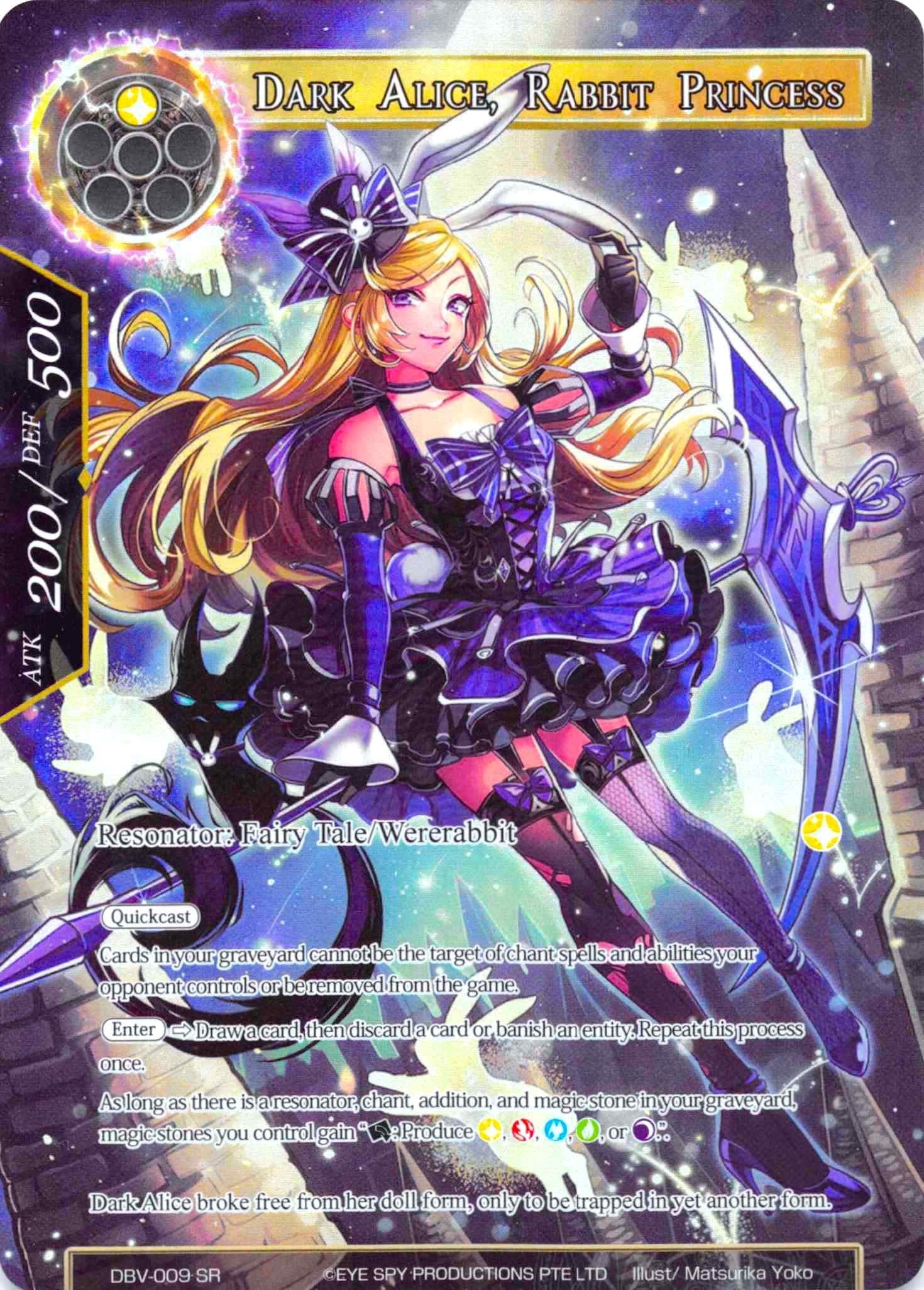 Dark Alice Rabbit Princess (Full Art) (9) [DBV] - Force of Will Single