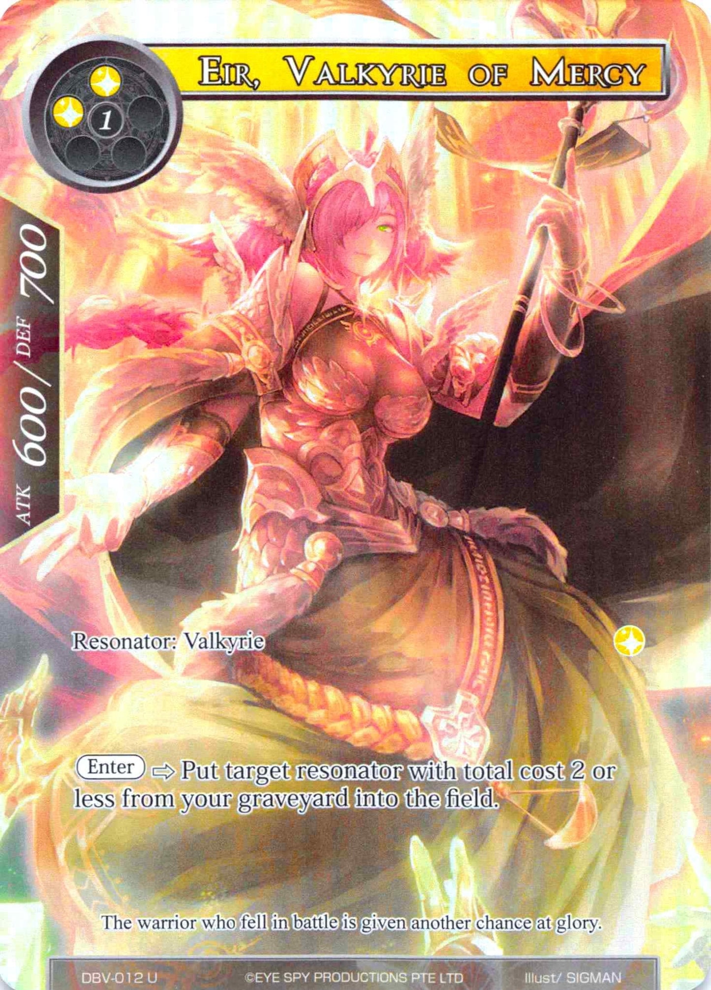 Eir Valkyrie of Mercy (Full Art) (12) [DBV] - Force of Will Single